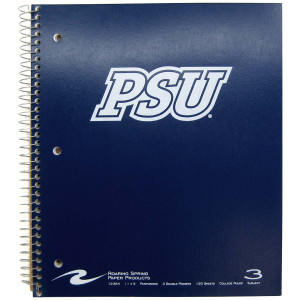 navy spiral bound 3 subject notebook with PSU